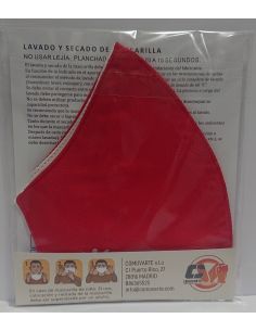 MASCARILLA FFP2 LAVABLE REUTILIZABLE COLOR ROJO TALLA L