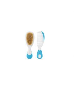 CEPILLO Y PEINE INFANTIL CHICCO PELO NATURAL AZUL