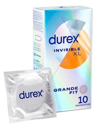 DUREX INVISIBLE XL PRESERVATIVOS 10 UNIDADES